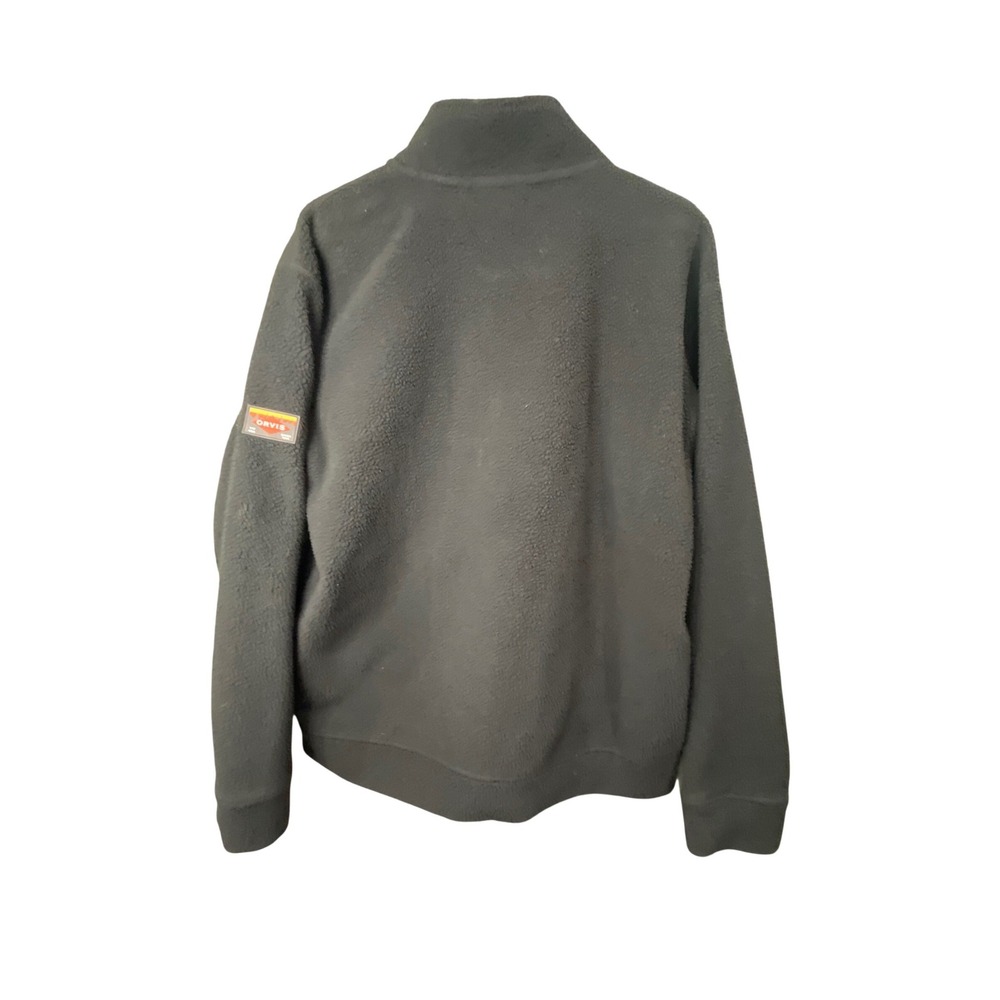 Orvis Mens Classic Collection Full Zip Sherpa Fleece Jacket Black Medium Logo - Picture 4 of 11
